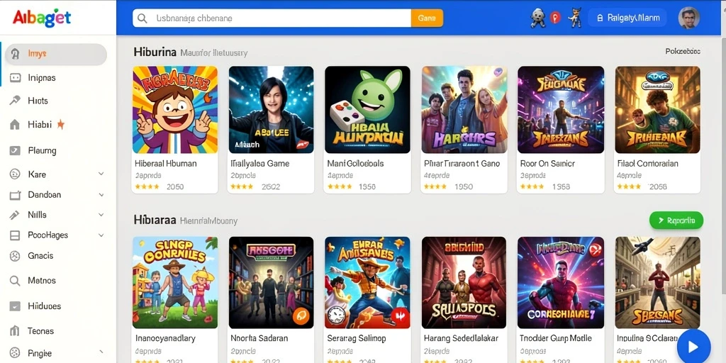 Layar utama dengan grafis menarik dan pilihan karakter.